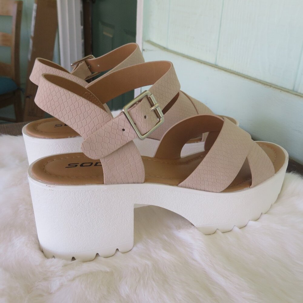 NWOT Soda chunky platform 3" sandals - Picture 2 of 8